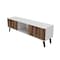 Manhattan Comfort Doyers 62.20 TV Stand, White and Nut Brown 175AMC188 - alternate 4